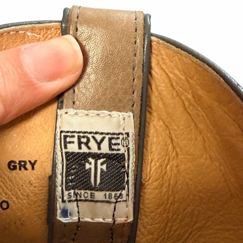 Frye Leather Western Ankle Boots Women 6.5 B Tan Distressed Cowboy Made Mexico - Picture 3 of 16